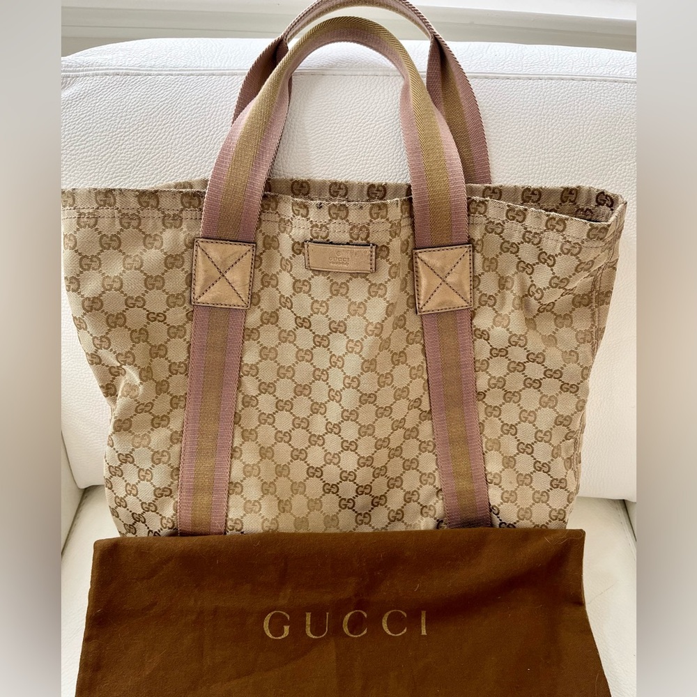 Authentic Gucci Canvas Web Tote